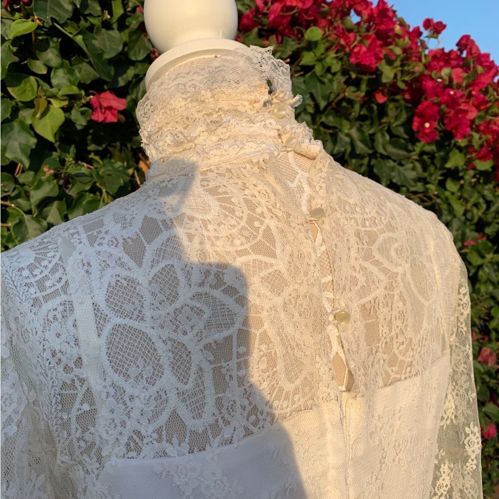 Vintage Prairie Wedding Dress, Boho Wedding Dress, Rustic, Cottagecore - Picture 5 of 10